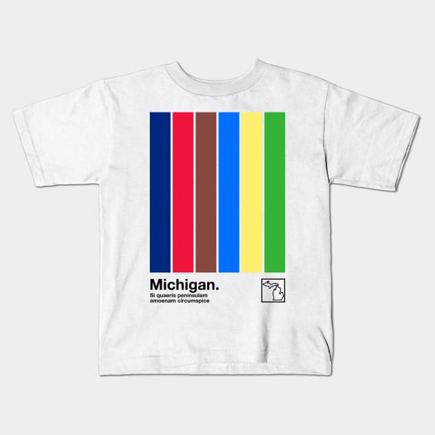 Michigan // Original Minimalist Artwork Poster Design Kids T-Shirt by DankFutura